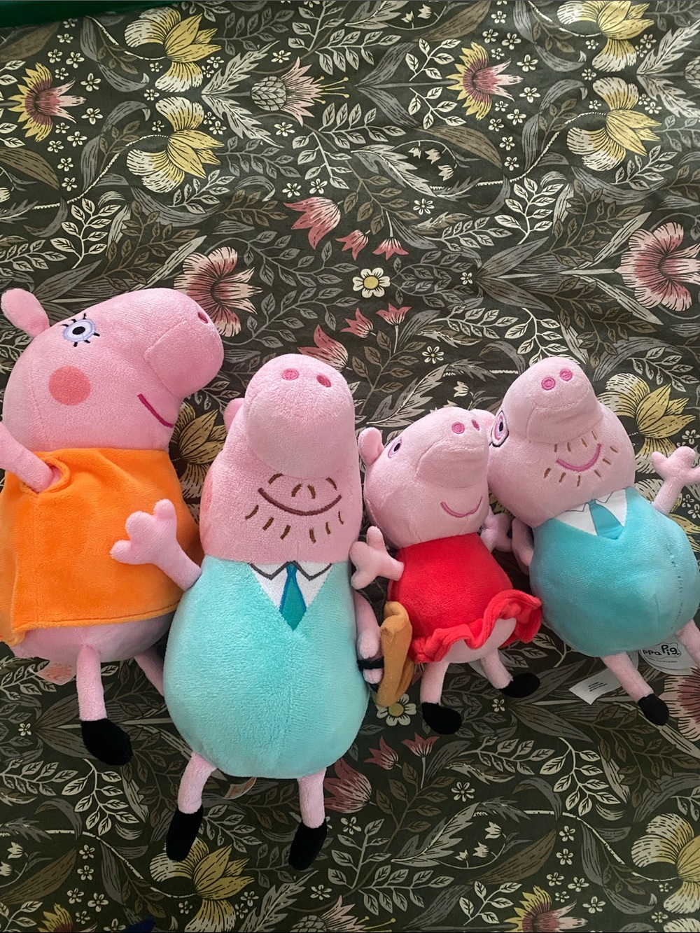 Peppa Pig Family Plush Set - Pink with Teal & Orange